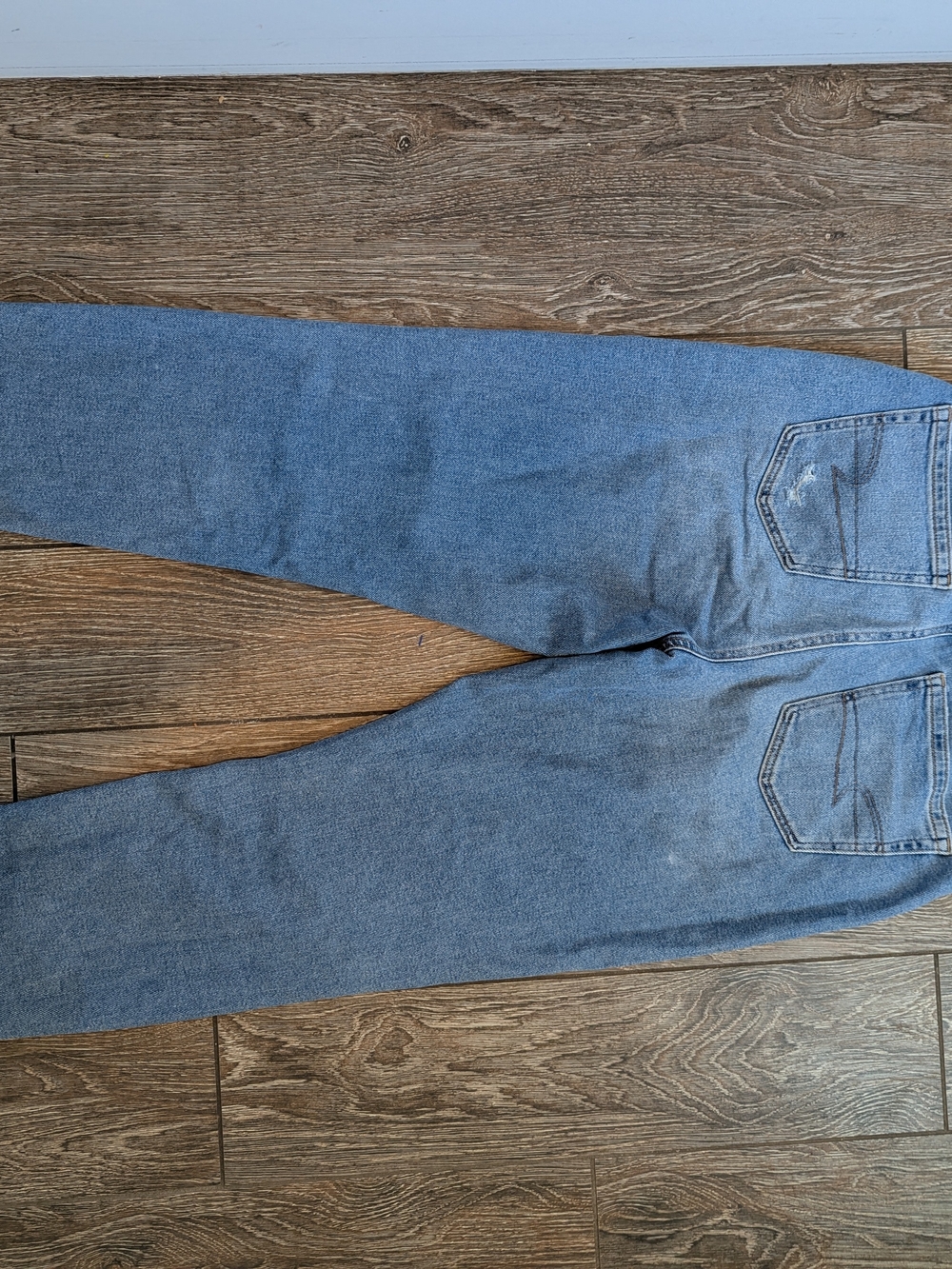 American Eagle Mom Jeans Size 10 Medium Wash High Rise 27 Inch Inseam - Picture 6 of 11
